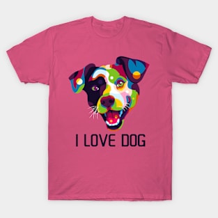 I Love Dog Colorful T-Shirt